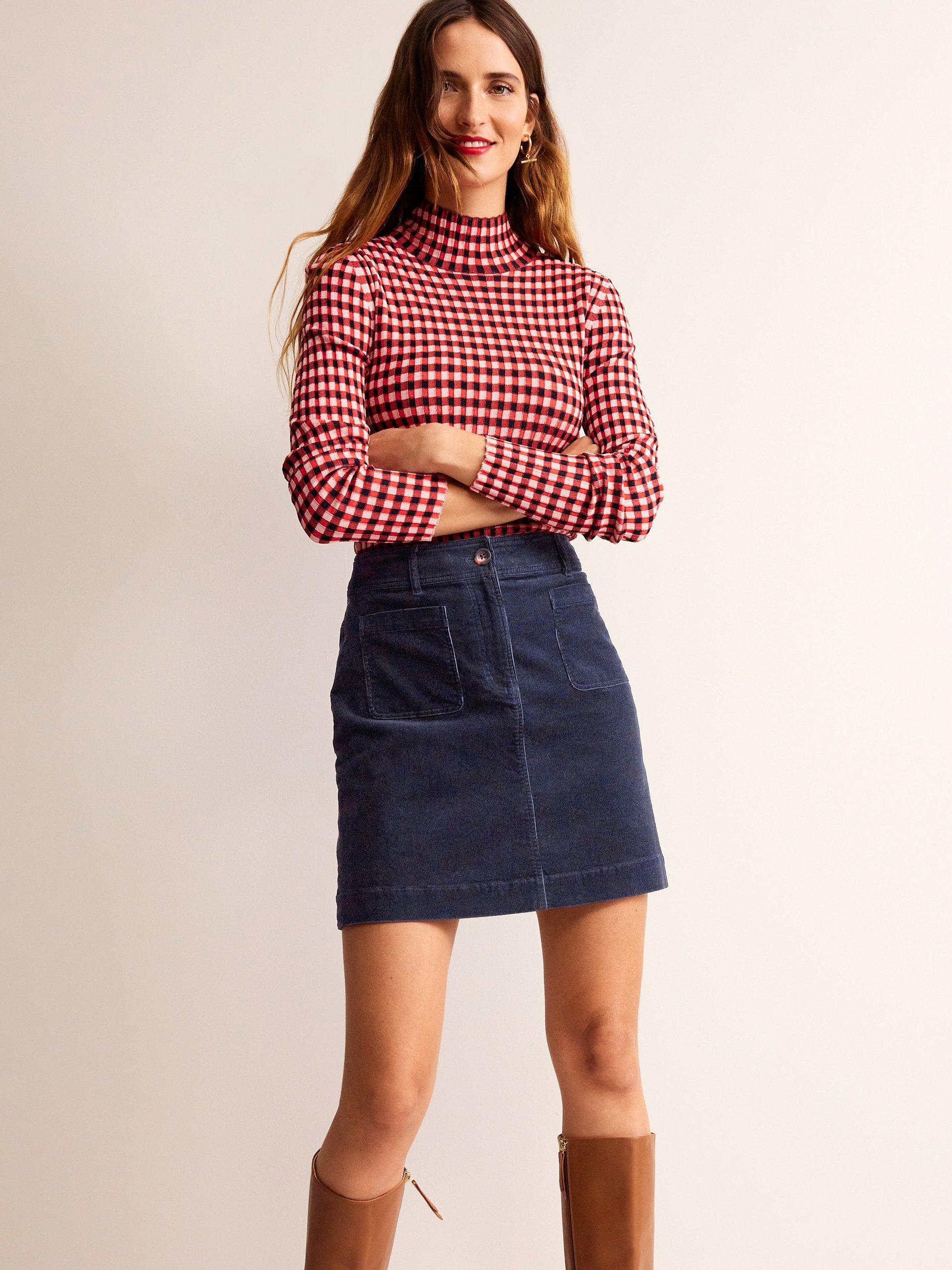 Boden Estella Cord Mini Skirt, Navy