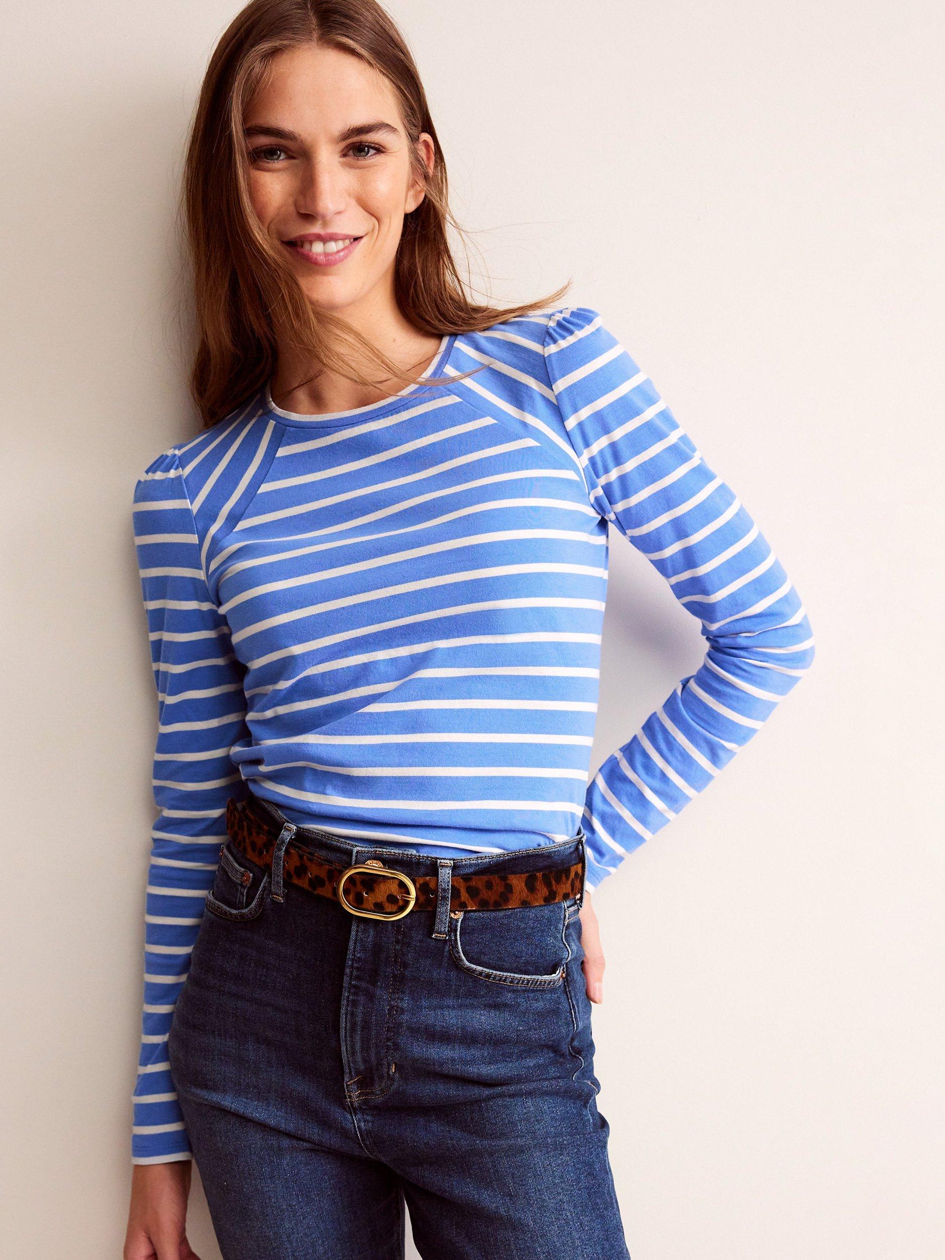 Boden Arabella Breton Stripe Long Sleeve Top