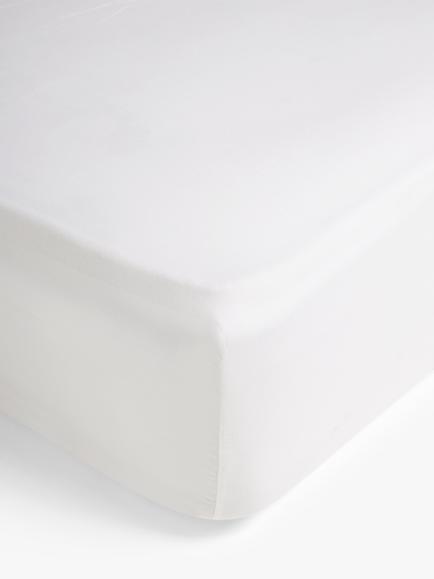 John Lewis Comfy & Relaxed Washed Cotton Deep Fitted Sheet, White