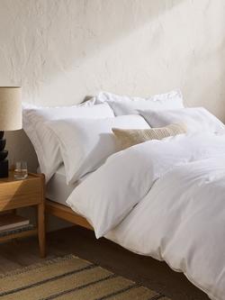 John Lewis Comfy & Relaxed Washed Cotton Deep Fitted Sheet - view 2, White