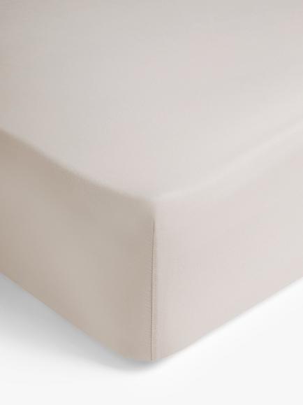 John Lewis Comfy & Relaxed Washed Cotton Deep Fitted Sheet, Almond