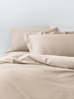 John Lewis Comfy & Relaxed 300 Thread Count Washed Cotton Bedding, Almond