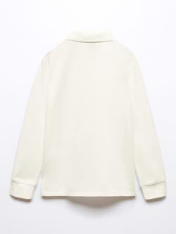 Mango Kids' Dani Long Sleeve Polo Shirt - view 2, Natural White