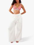 Accessorize Crinkle Cotton Beach Trousers, White