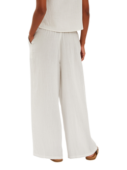 Accessorize Crinkle Cotton Beach Trousers, White - view 2, 