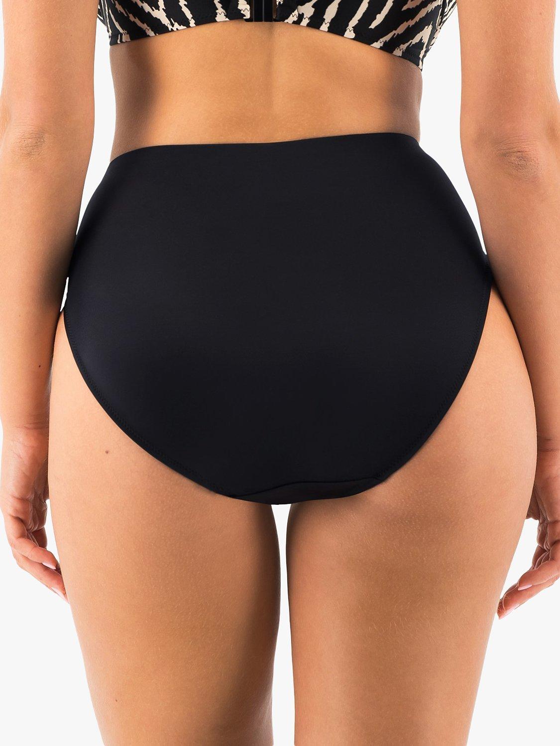 Product image 2 of 6, which shows Fantasie Silhouette Island High Waist Bikini Bottoms, Monochrome, S