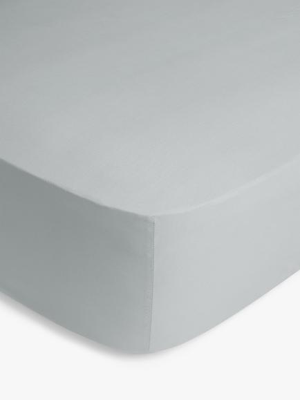 John Lewis Easy Care Organic Cotton 200 Thread Count Count Deep Fitted Sheet, Dove Grey