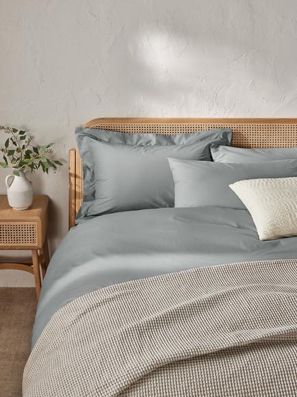 John Lewis Easy Care Organic Cotton 200 Thread Count Count Deep Fitted Sheet - view 2, Dove Grey