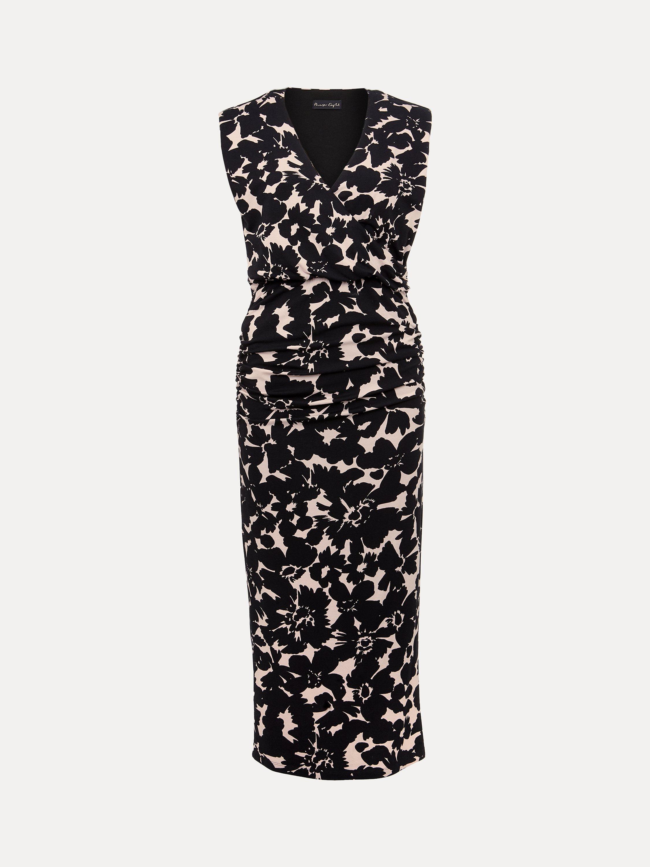 Product image 5 of 7, which shows Phase Eight Taylor Floral Print Jersey Midi Dress, Multi, 8