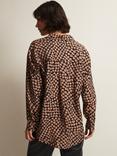 Phase Eight Darcie Heart Print Shirt, Black/Camel