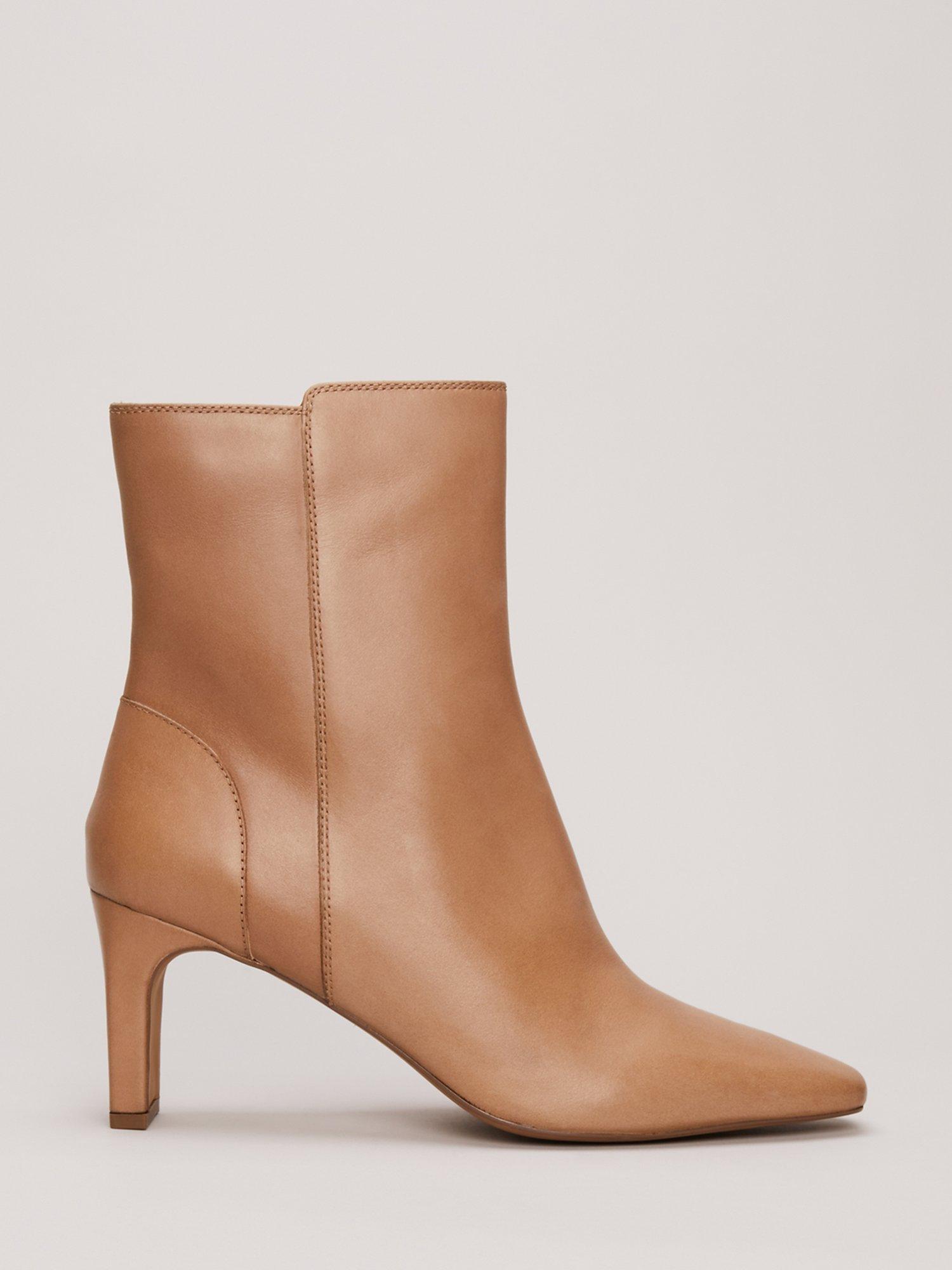 Tan block heel ankle boots online