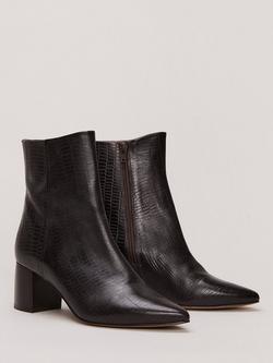 Mango Leather Ankle Boots, Black - view 2, Brown