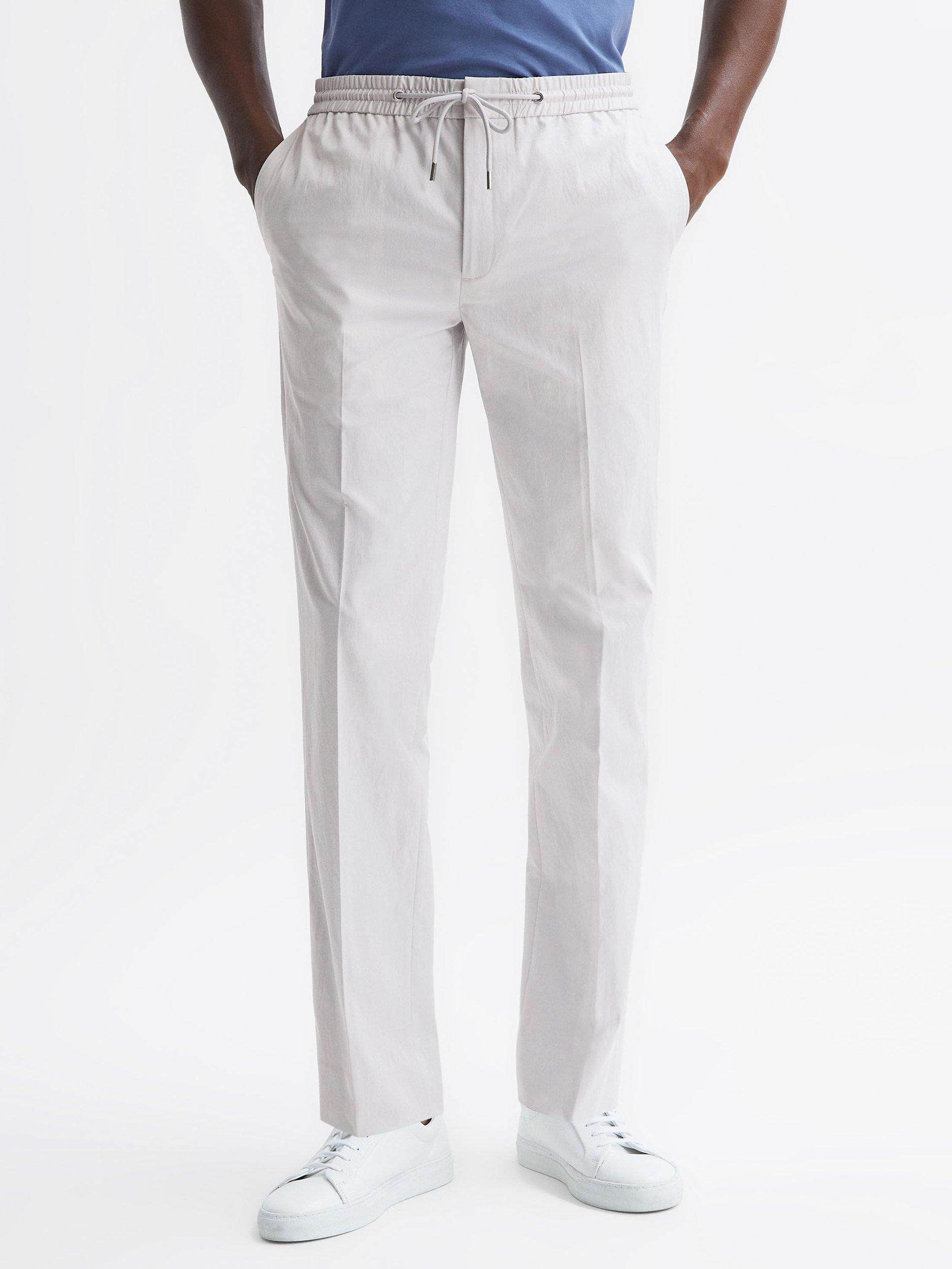 Reiss Hatfield Technical Drawstring Trousers, Ice Grey
