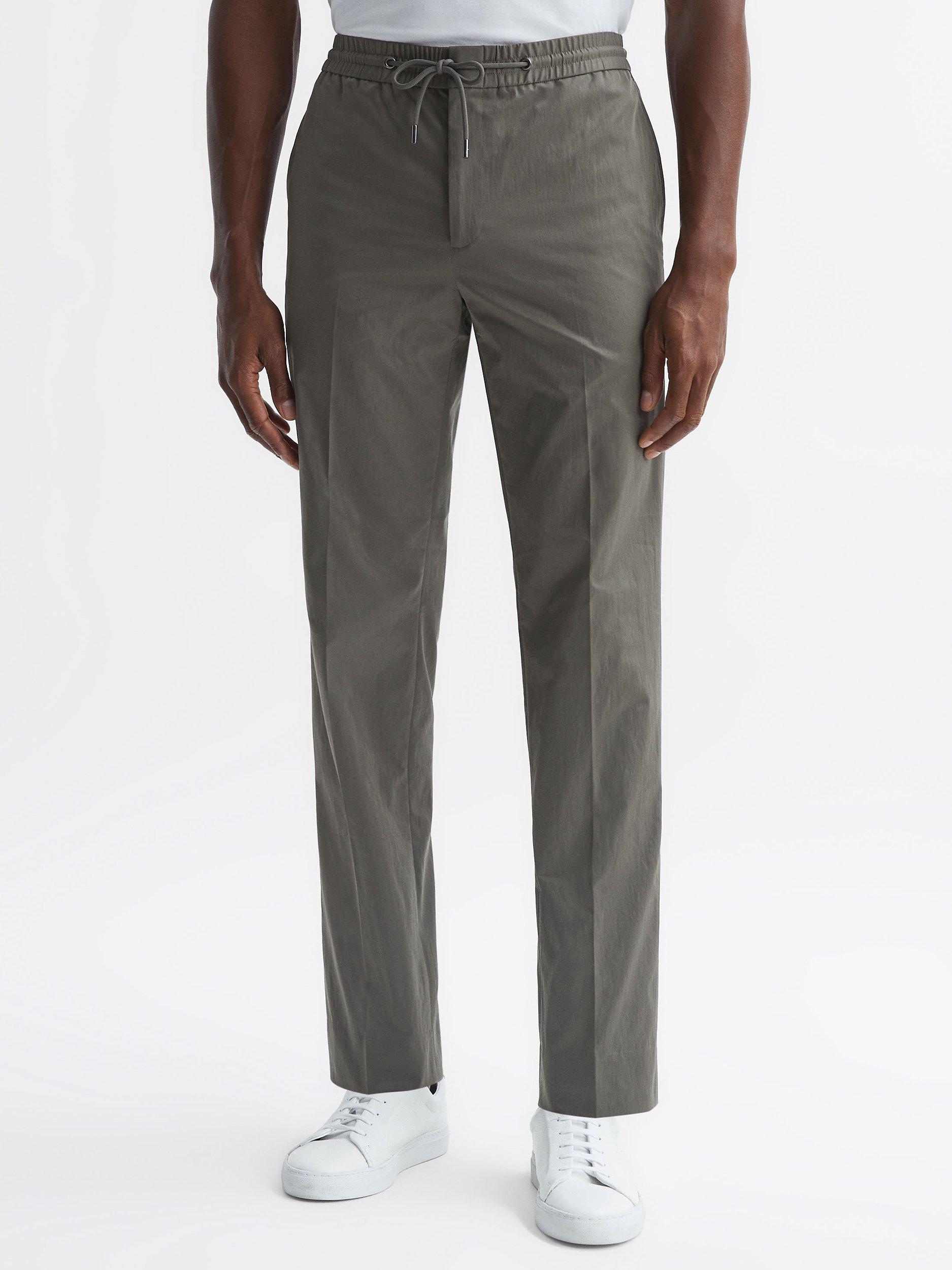 Reiss Hatfield Technical Stretch Trousers, Khaki