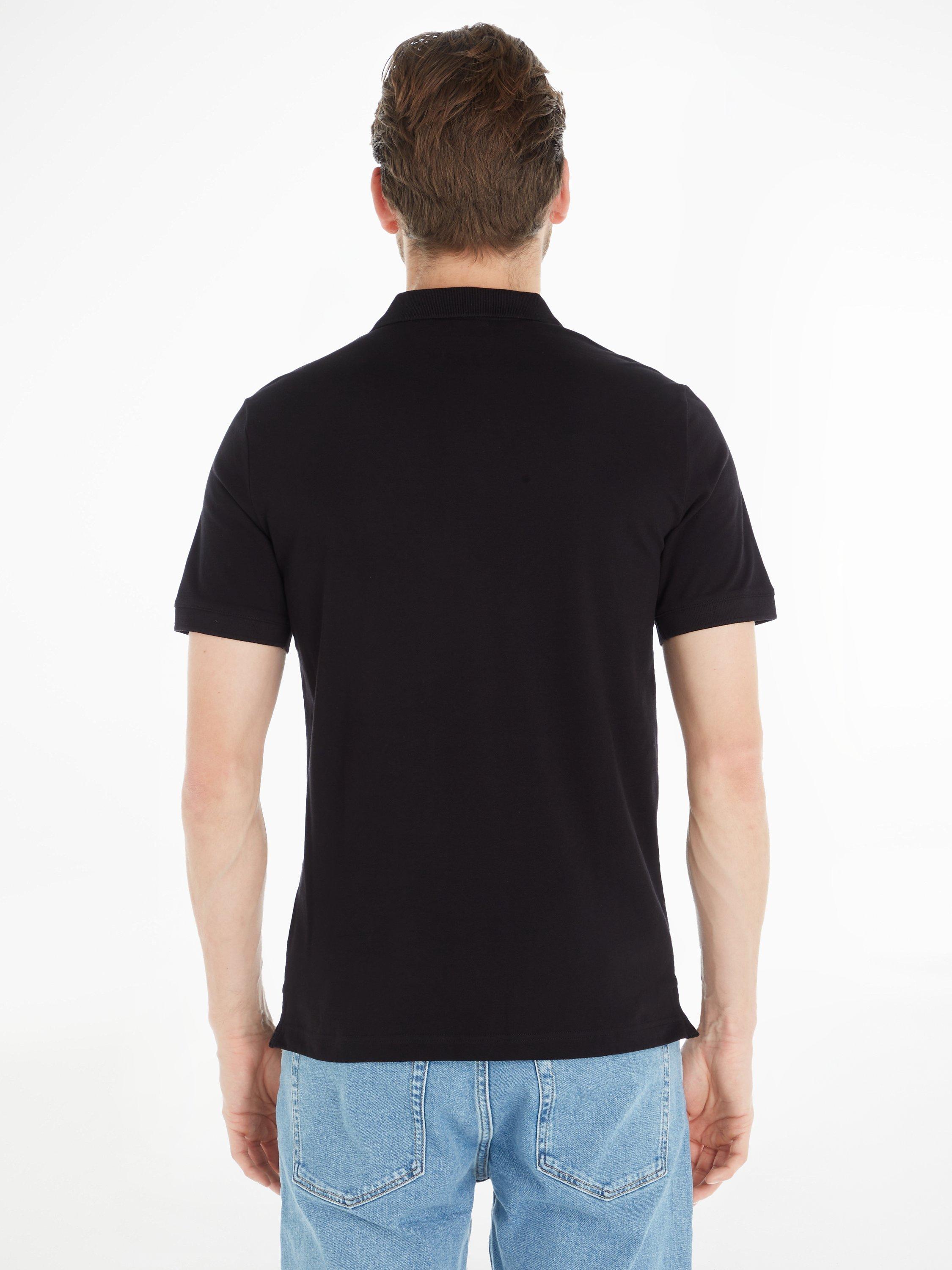 Product image 2 of 6, which shows Calvin Klein Slim Stretch Pique Polo Shirt, Ck Black, XS