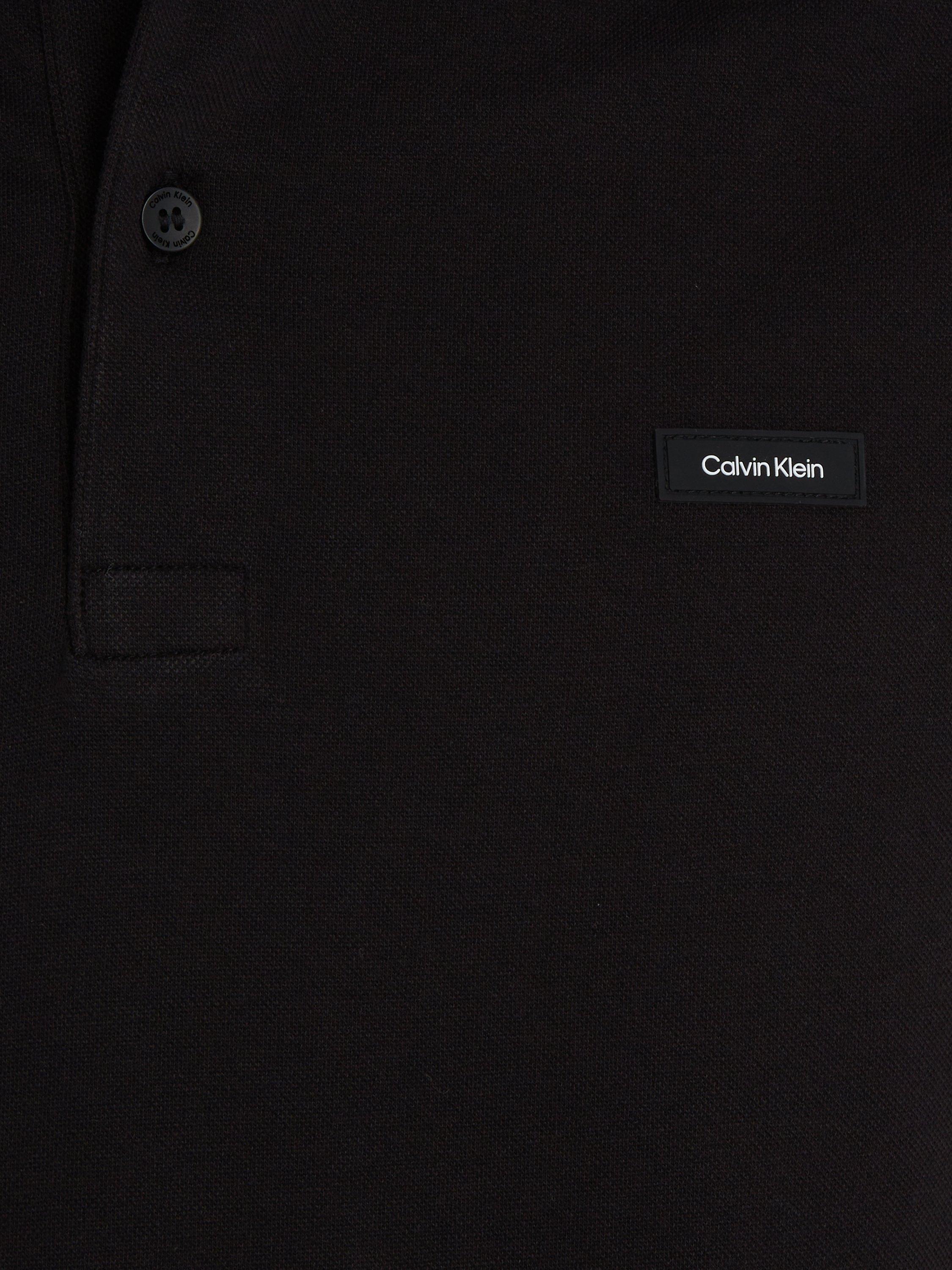 Product image 6 of 6, which shows Calvin Klein Slim Stretch Pique Polo Shirt, Ck Black, XS