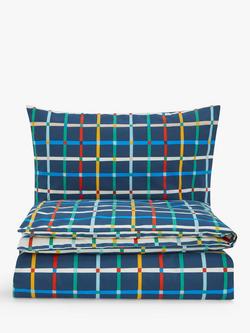 John Lewis Easy Care Check Reversible Duvet Cover and Pillowcase Set, Multi