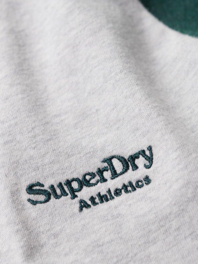 Product image 5 of 5, which shows Superdry Essential Baseball Long Sleeve Top, Glacier Grey/Green, S
