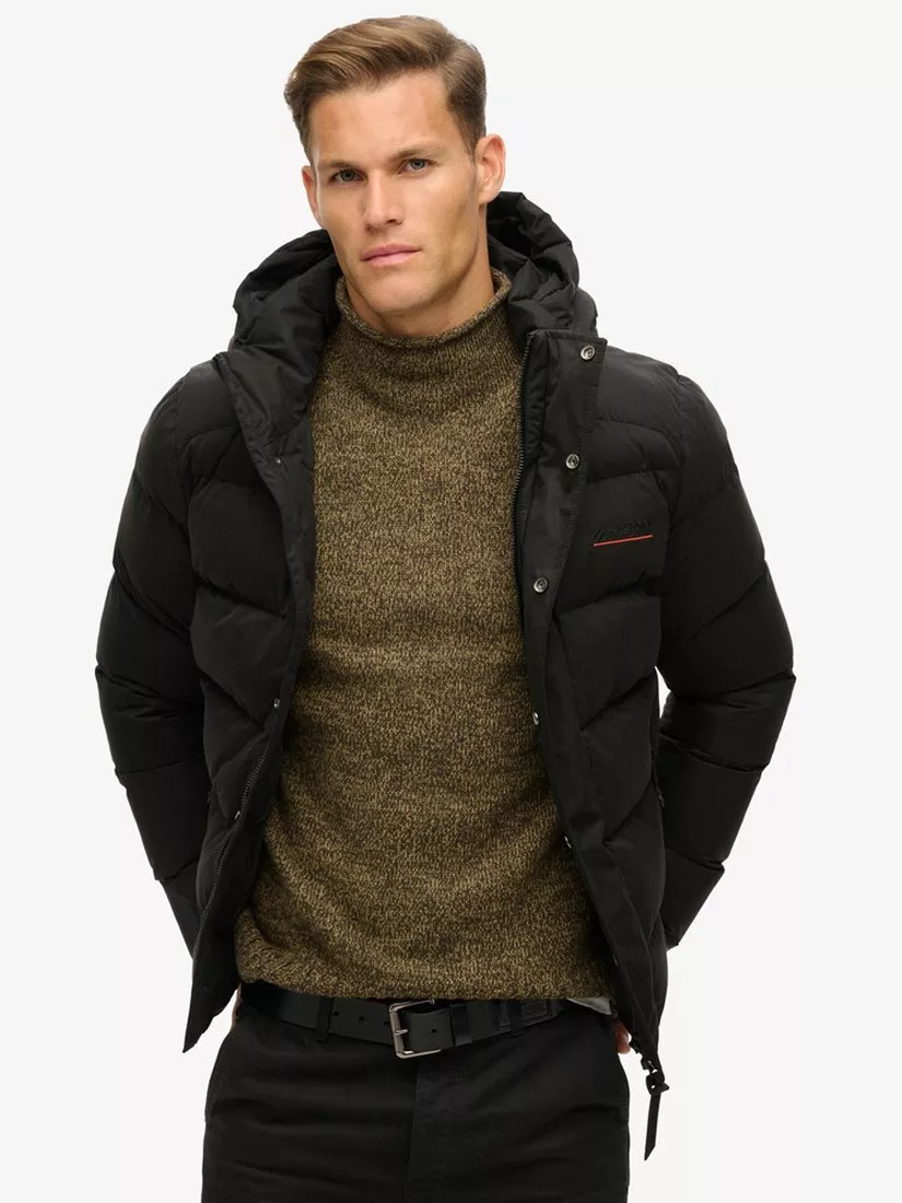 Superdry Hooded Microfibre Sports Puffer Jacket