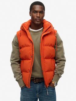 Superdry Hooded Everest Puffer Gilet, Pureed Pumpkin