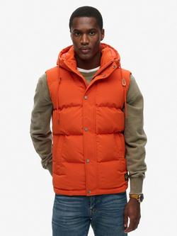 Superdry Hooded Everest Puffer Gilet - view 2, Pureed Pumpkin