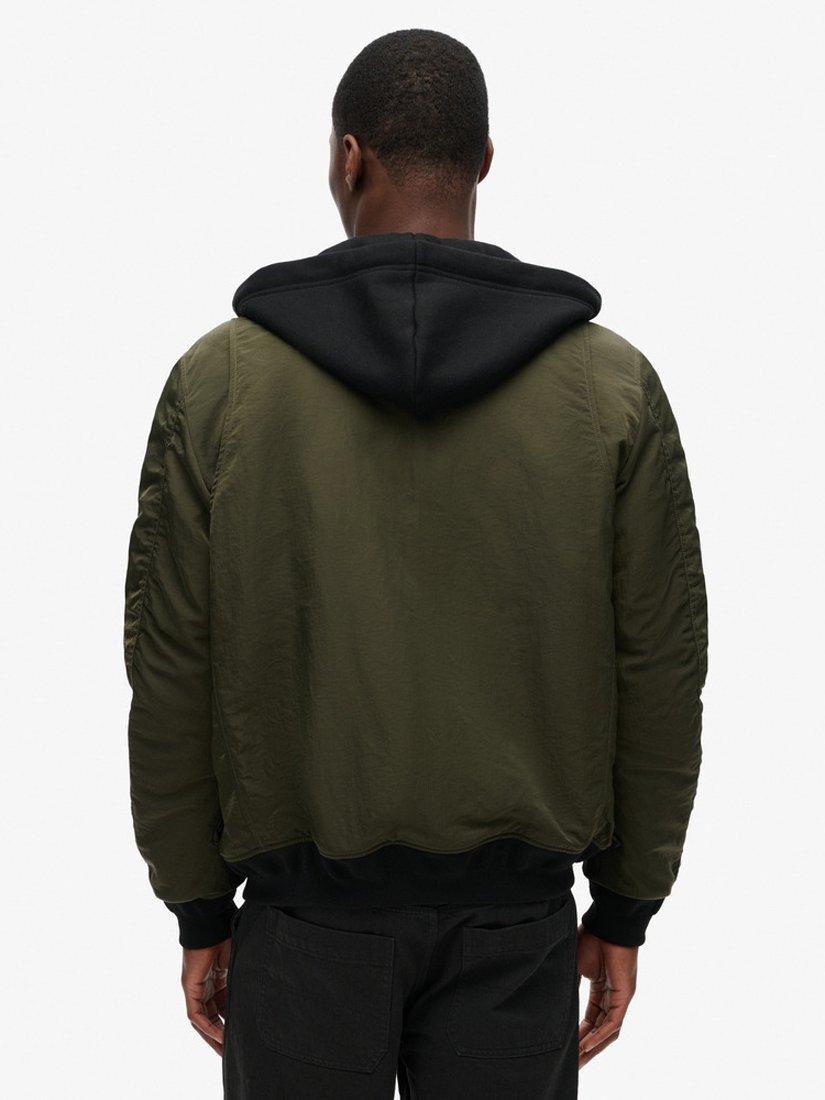Product image 7 of 7, which shows Superdry Military Hooded MA1 Bomber Jacket, Surplus Goods Olive, S