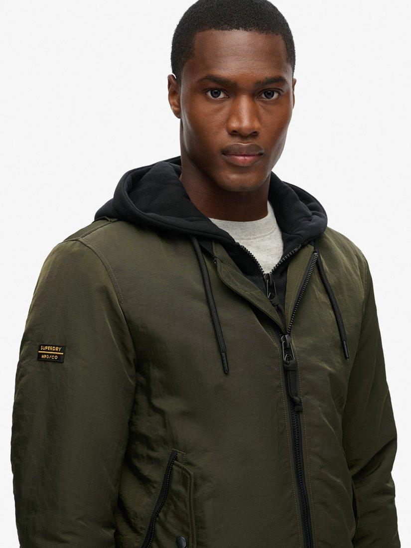 Product image 5 of 7, which shows Superdry Military Hooded MA1 Bomber Jacket, Surplus Goods Olive, S