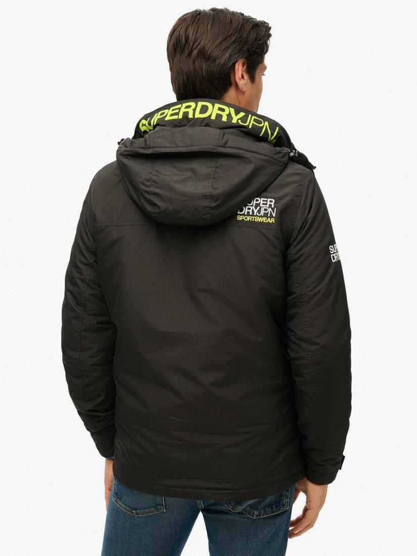 Superdry Hooded Yachter Windbreaker Jacket, Black/Optic, S