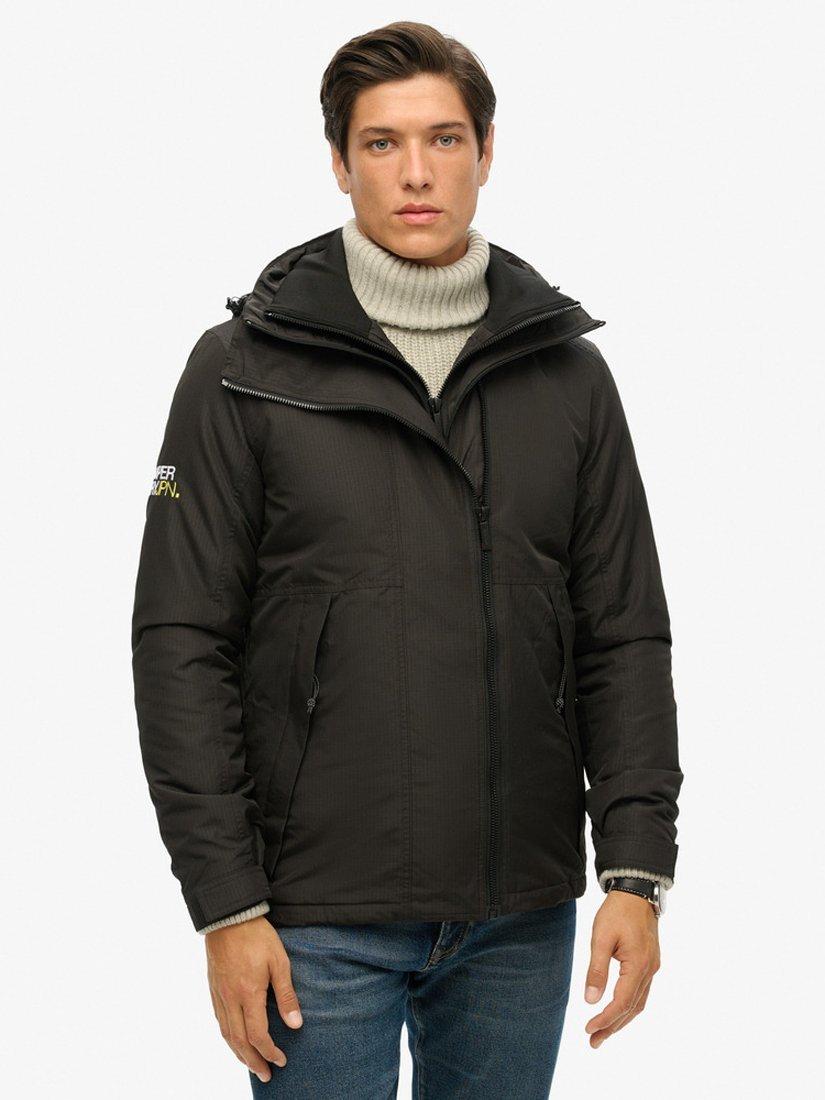 Product image 2 of 9, which shows Superdry Hooded Yachter Windbreaker Jacket, Black/Optic, S