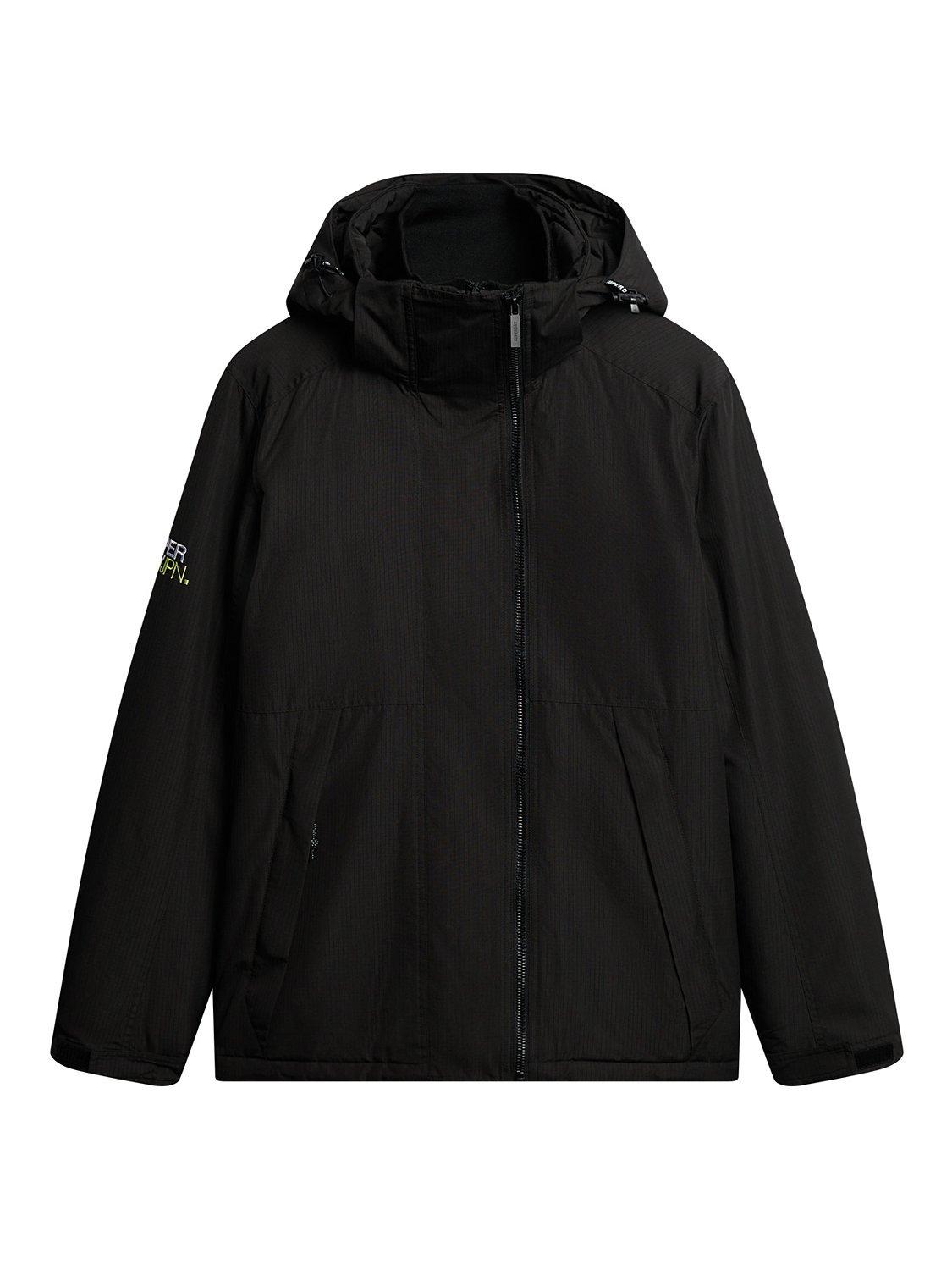 Product image 3 of 9, which shows Superdry Hooded Yachter Windbreaker Jacket, Black/Optic, S