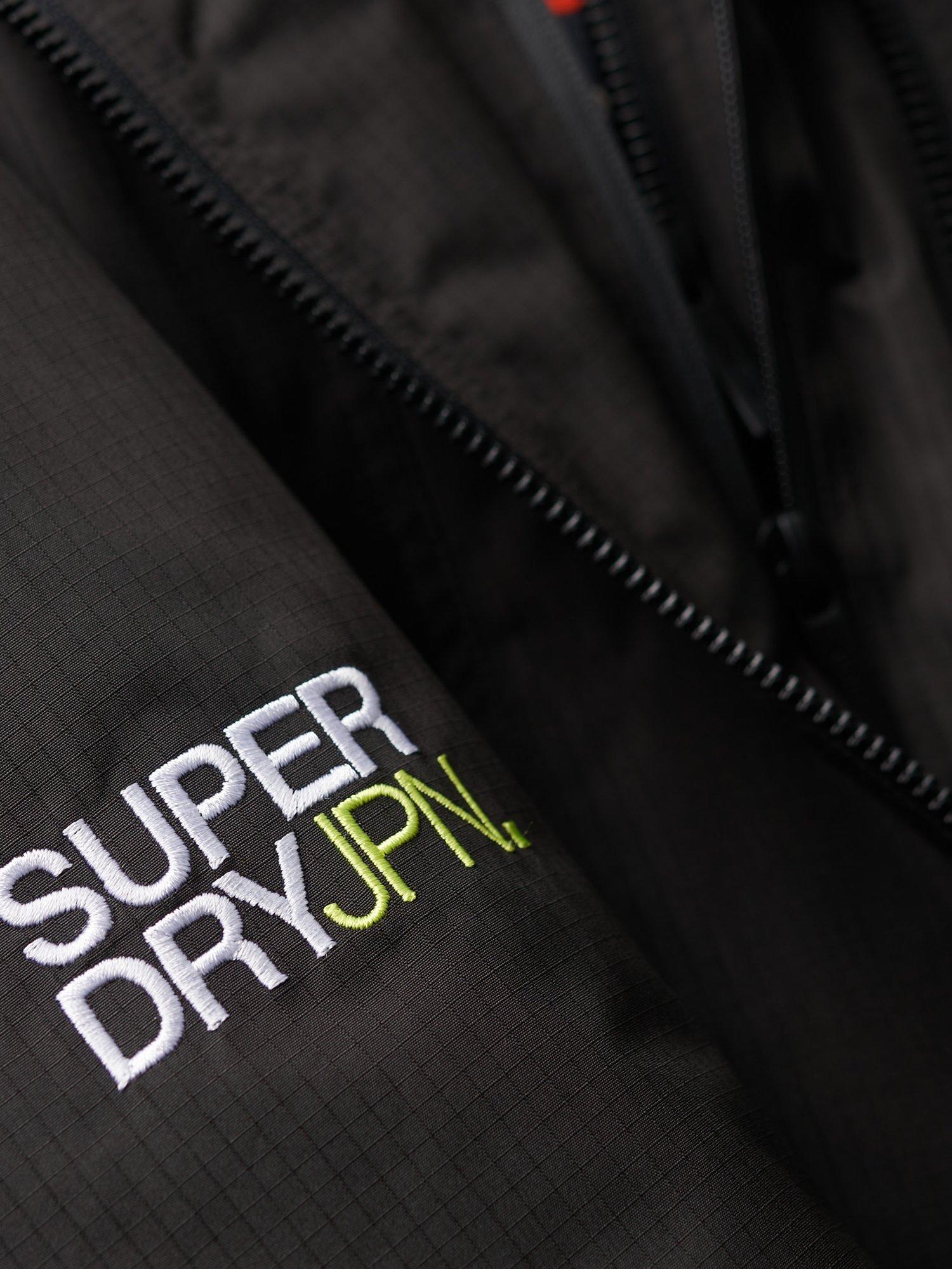 Product image 4 of 9, which shows Superdry Hooded Yachter Windbreaker Jacket, Black/Optic, S
