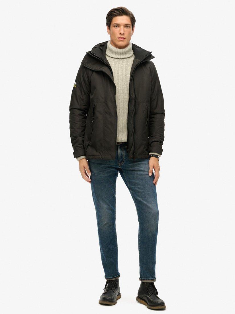 Product image 5 of 9, which shows Superdry Hooded Yachter Windbreaker Jacket, Black/Optic, S