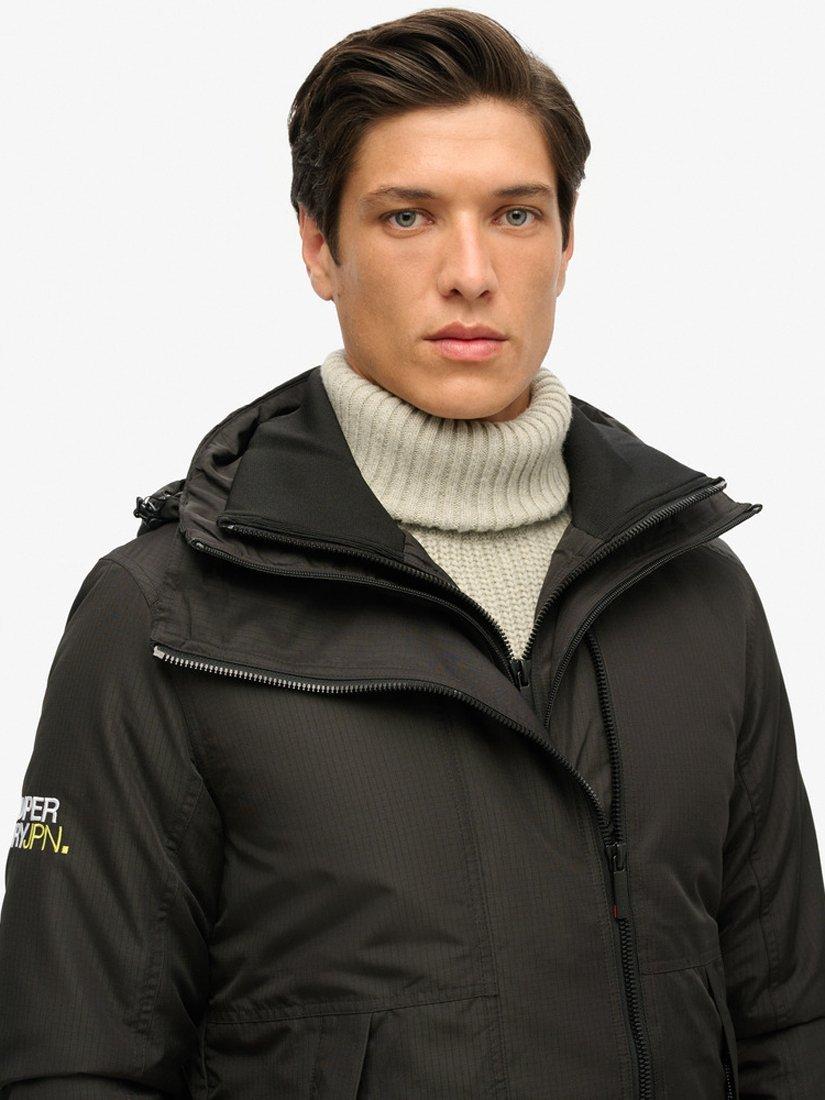 Product image 6 of 9, which shows Superdry Hooded Yachter Windbreaker Jacket, Black/Optic, S