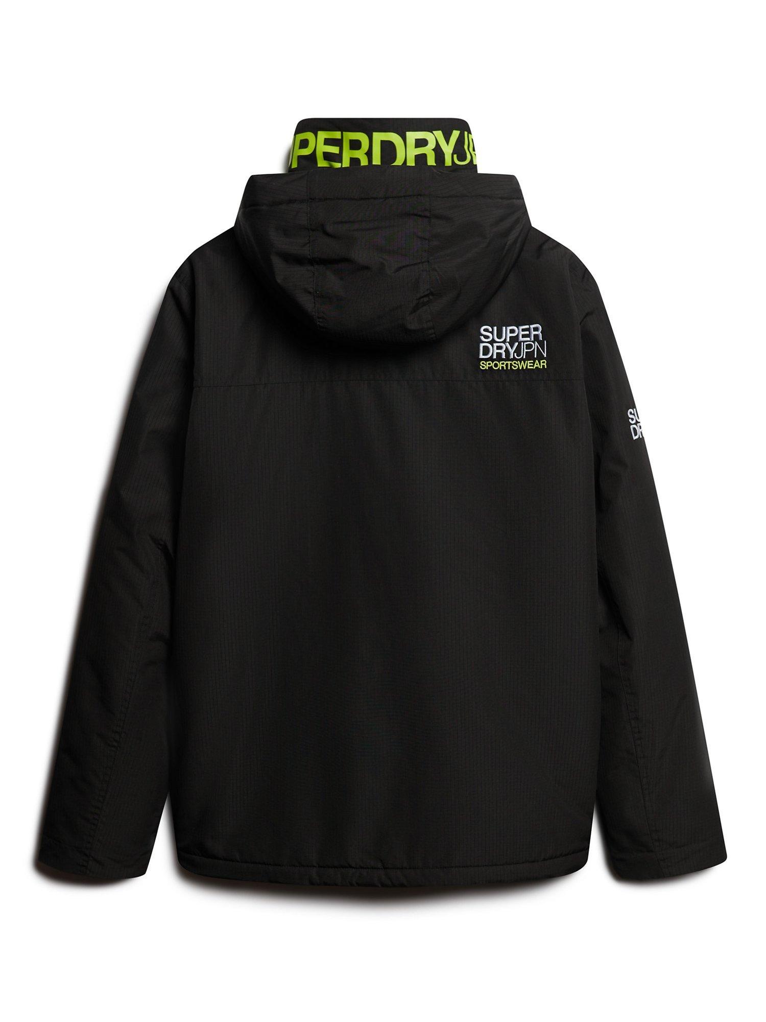 Product image 8 of 9, which shows Superdry Hooded Yachter Windbreaker Jacket, Black/Optic, S