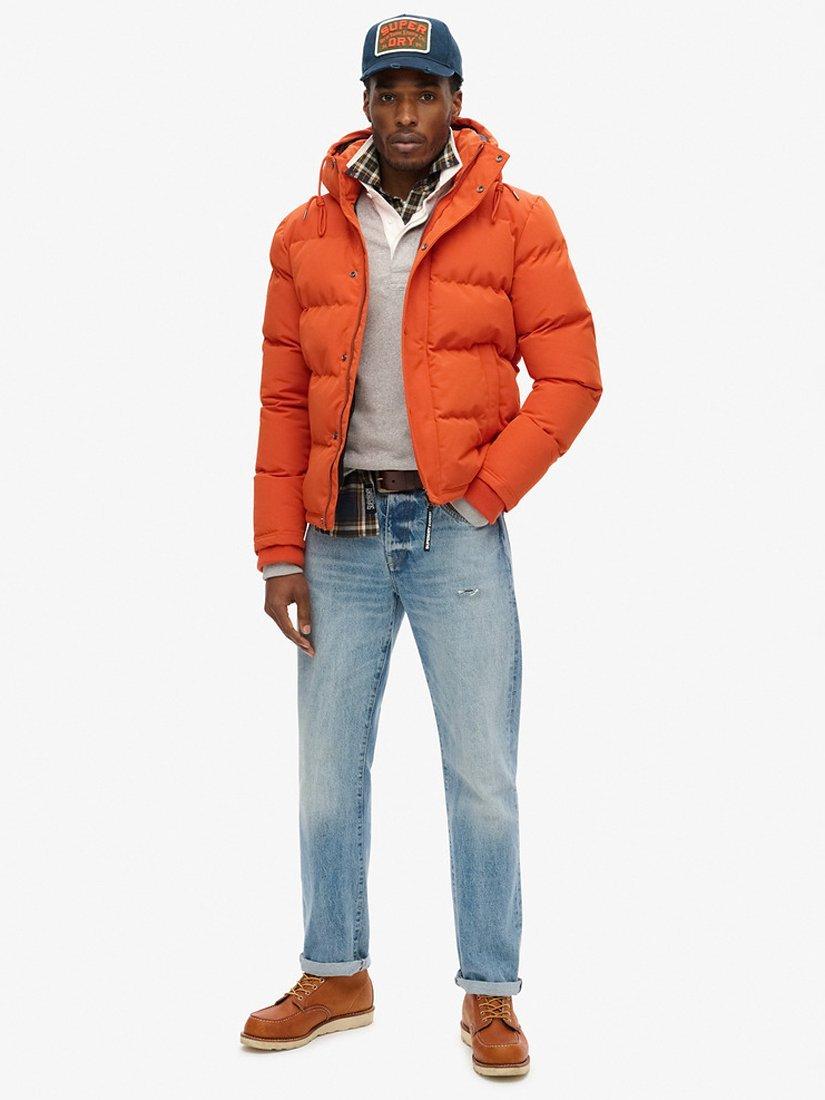 Product image 3 of 8, which shows Superdry Everest Hooded Puffer Jacket, Pureed Pumpkin, S