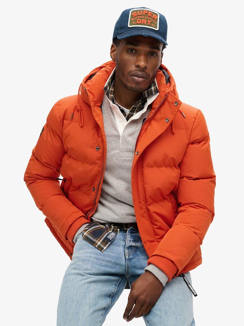 Product image 5 of 8, which shows Superdry Everest Hooded Puffer Jacket, Pureed Pumpkin, S