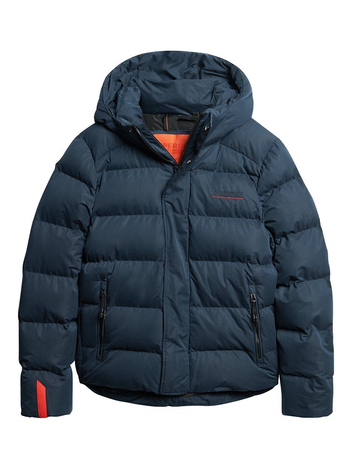 Superdry Hooded Microfibre Sports Puffer Jacket Baltic Blue