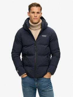 Superdry Hooded Boxy Puffer Jacket - view 2, Eclipse Navy