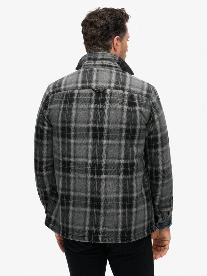 Product image 2 of 7, which shows Superdry Wool Blend Miller Overshirt, Roderick Check Black, S