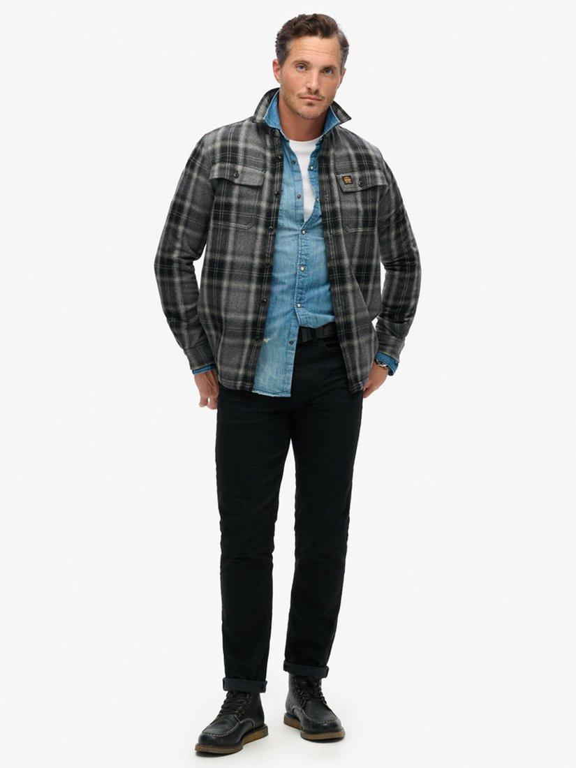 Product image 3 of 7, which shows Superdry Wool Blend Miller Overshirt, Roderick Check Black, S