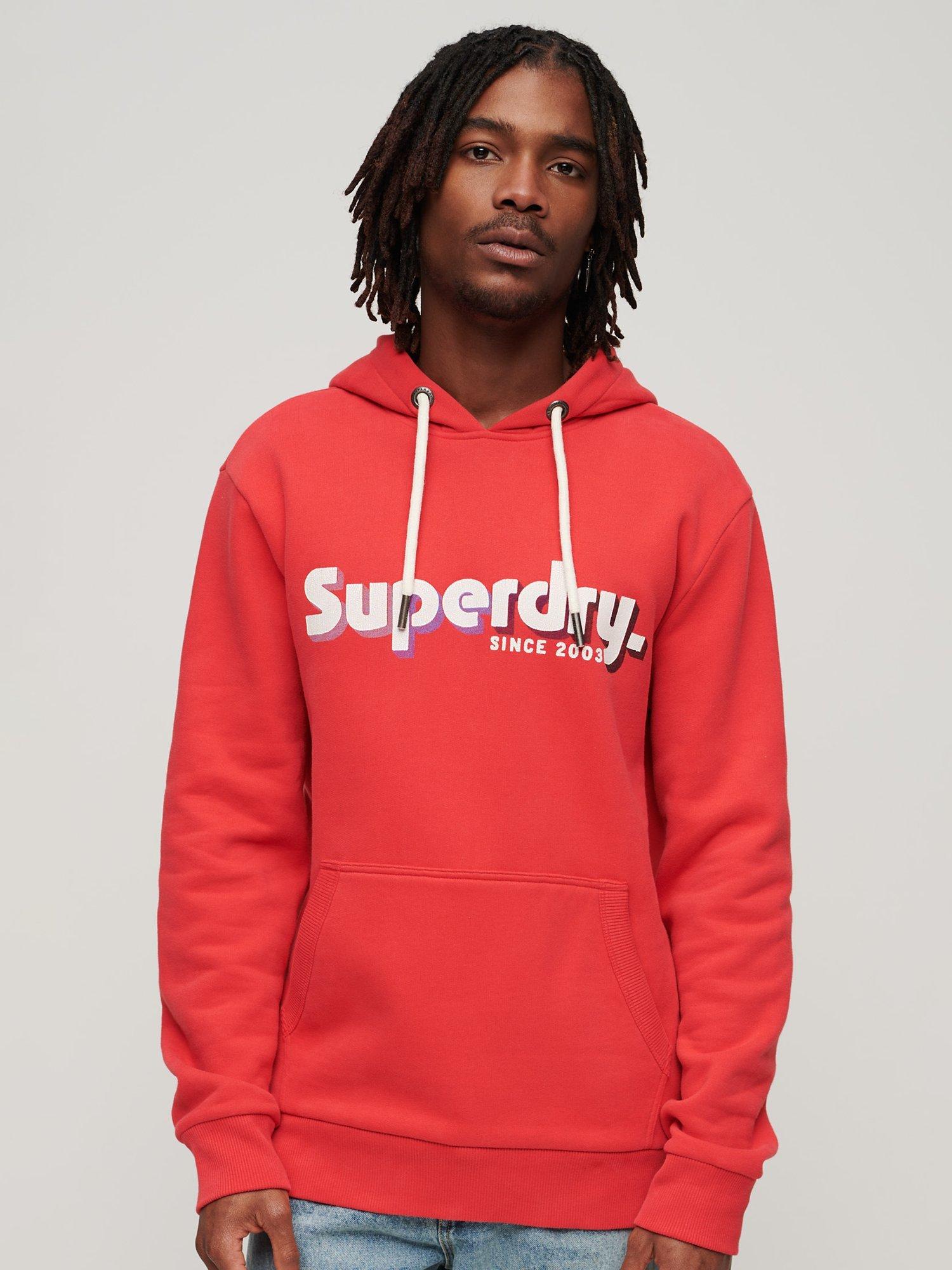 Superdry Terrain Logo Classic Hoodie, Soda Pop Red