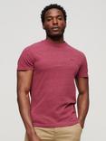 Superdry Organic Cotton Essential Small Logo T-Shirt, Berry Red Marl