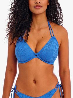 Freya Nomad Nights Crochet Triangle Bikini Top, Atlantic, Atlantic