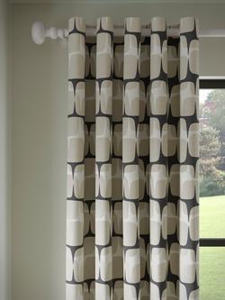 Scion Going Lohko Pair Lined Eyelet Curtains, Putty & Charcoal, Putty & Charcoal