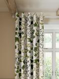 Sanderson Sycamore & Oak Pair Lined Eyelet Curtains, Sky Blue/Kale