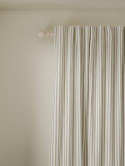 John Lewis Conwy Stripe Weave Pair Lined Hidden Tab Top Curtains, Putty