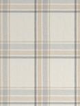 John Lewis Afton Check Weave Pair Dimout/Thermal Lined Eyelet Curtains, Putty