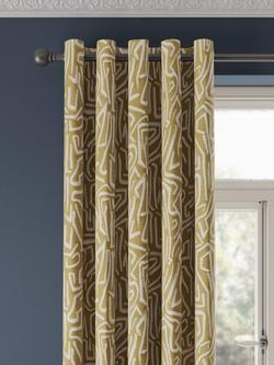 Harlequin Melodic Pair Lined Eyelet Curtains, Gold & Sand