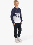 Angel & Rocket Kids' Benny Polar Bear Landscape Jumper, Navy