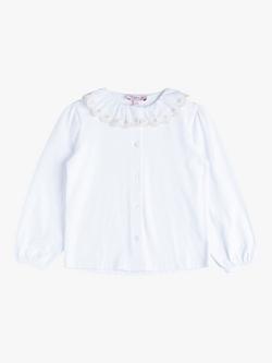 Trotters Kids' Elsa Embroidered Blouse, White/Gold, White/Gold